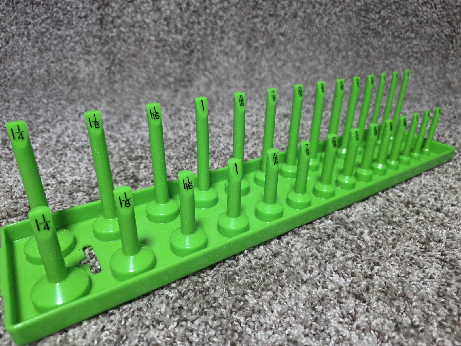 Lime Green SAE 28 Socket Holder Trey Deep & Shallow Tray Used