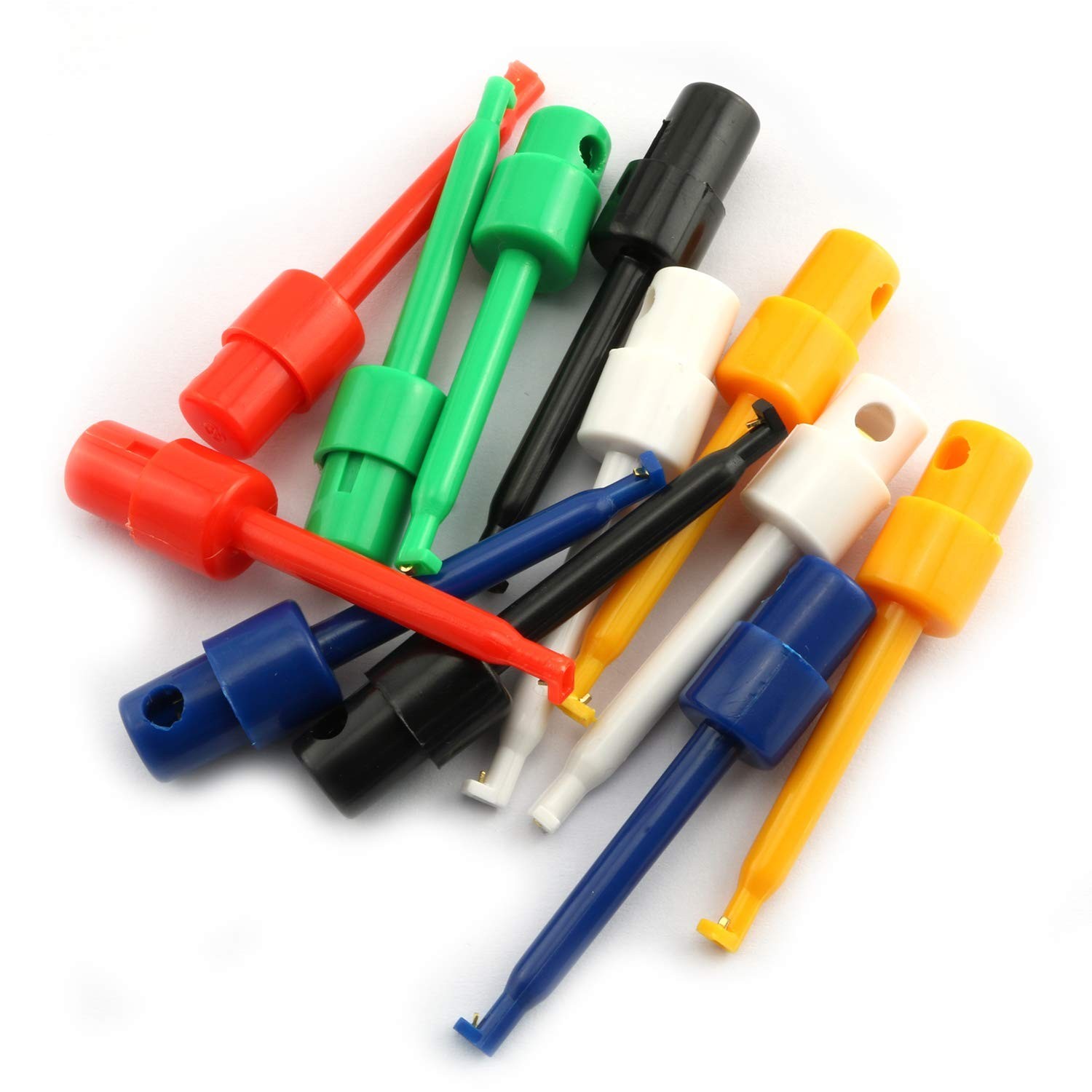 12-Pack 58mm Multi-Colored Test Hook Clips for Electrical Testing Probe Grabb...