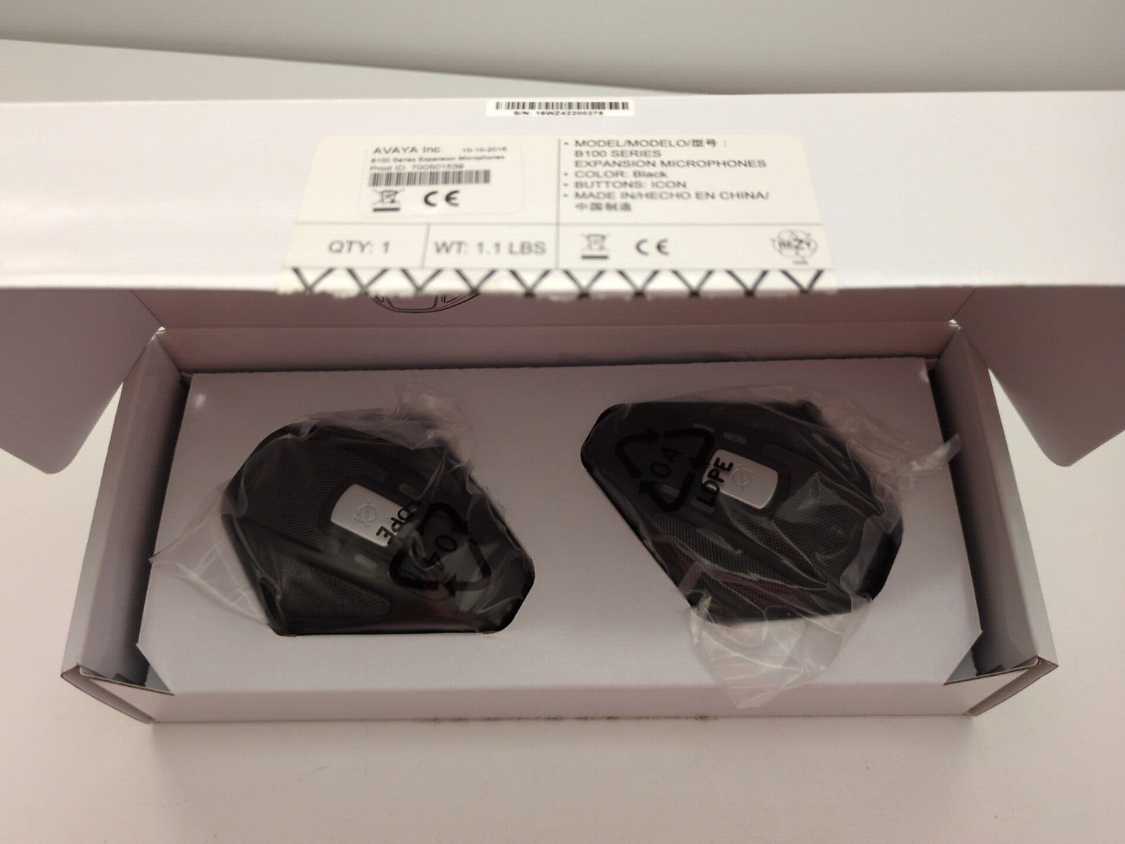 NEW Pair of Avaya B100 Series Expansion Microphones Black P/N: 700501539