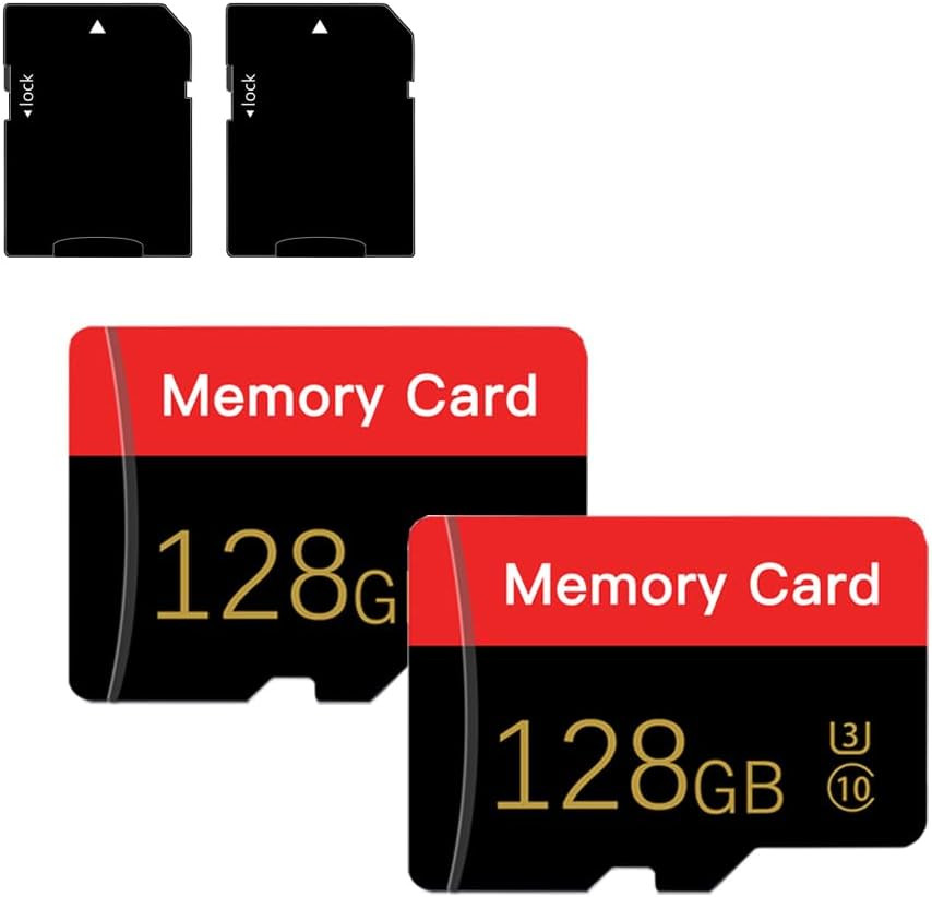 2 Pack Micro Memory Card 128 GB with Adapter, C10/UHS-I/A1 Transflash Card, TF C