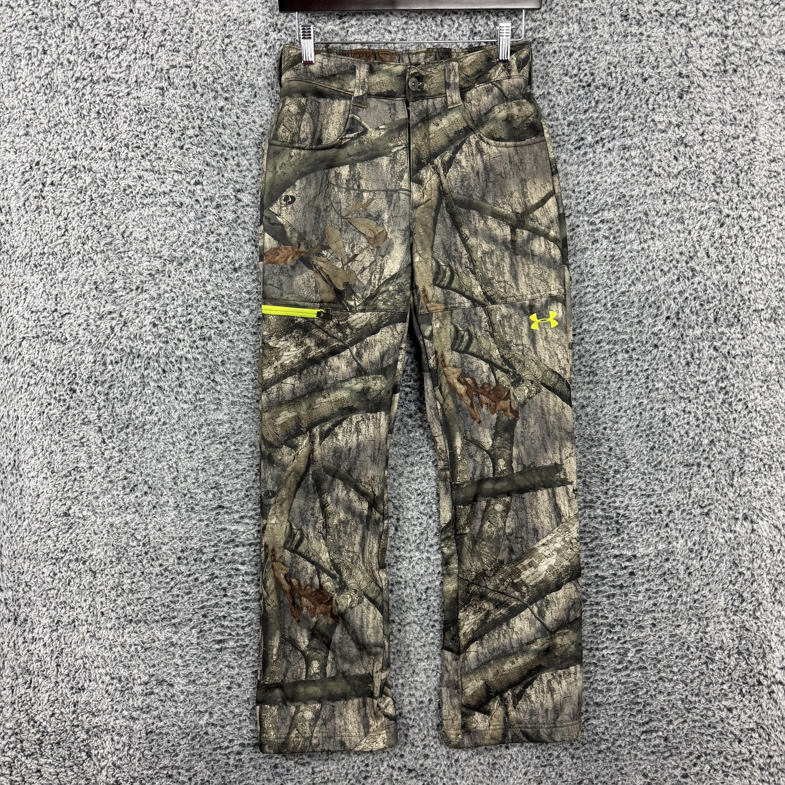 Under Armour Pants Mens Small Green Camo Fleece Scent Control Hunting Mossy Oak
