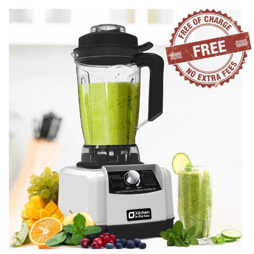 Kitchen in the box 68 oz High-Power Countertop Blender, 1450W (2 HP) — Silver