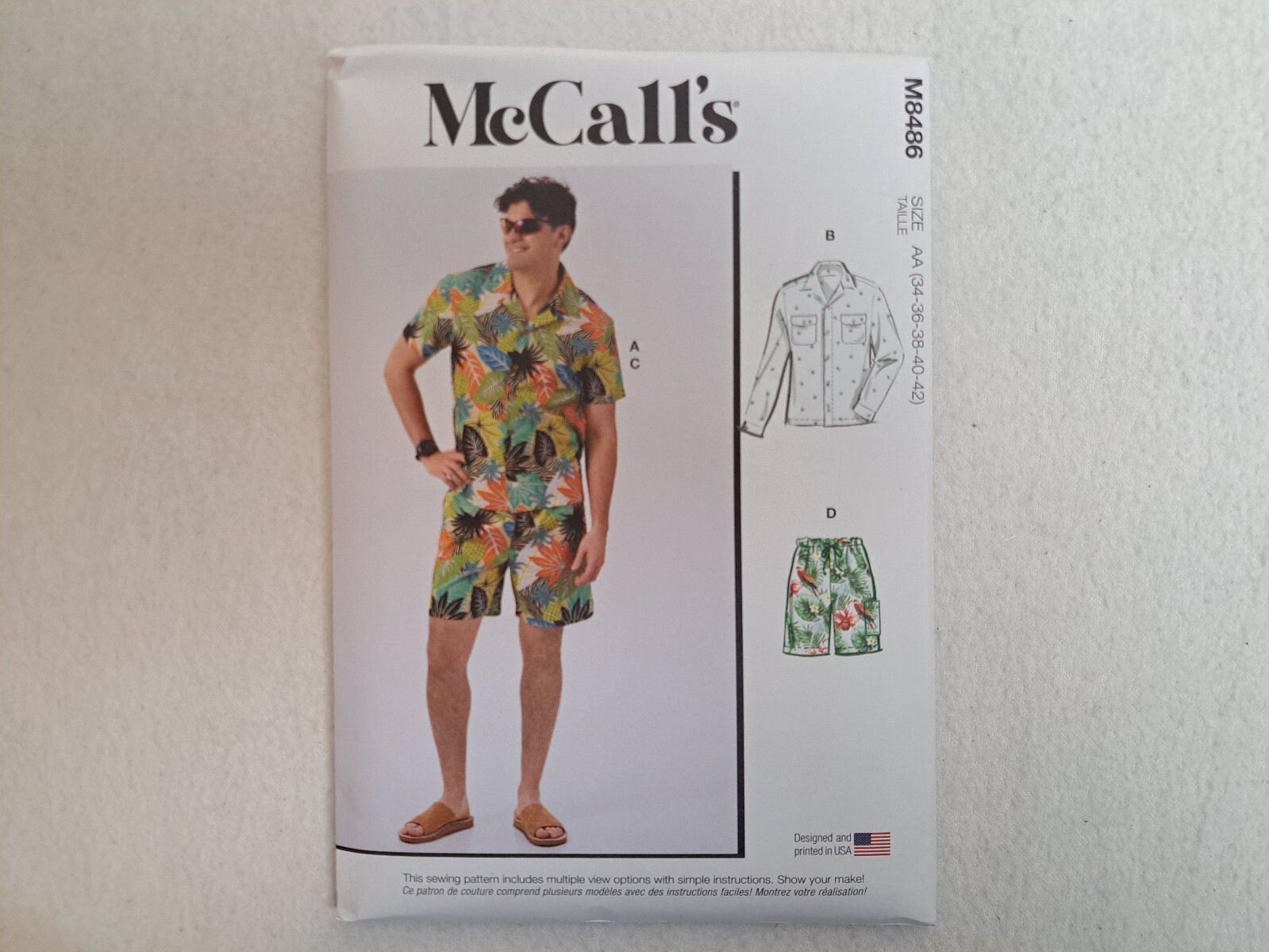 McCall's Pattern - Men's Shirt & Shorts (34-42) #M8486 - Uncut