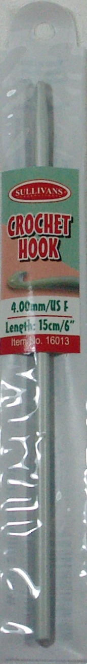 4.00mm US Size F Crochet Hook Sullivans International Alloy 16013 739301160136
