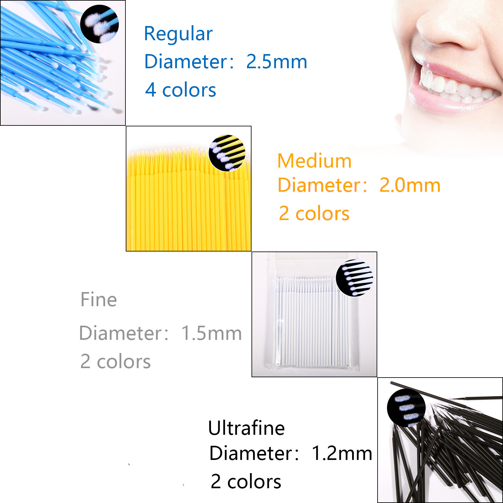 Dental Micro Applicators Disposable Makeup Eyelash Brush Swab Mascara Wand SA