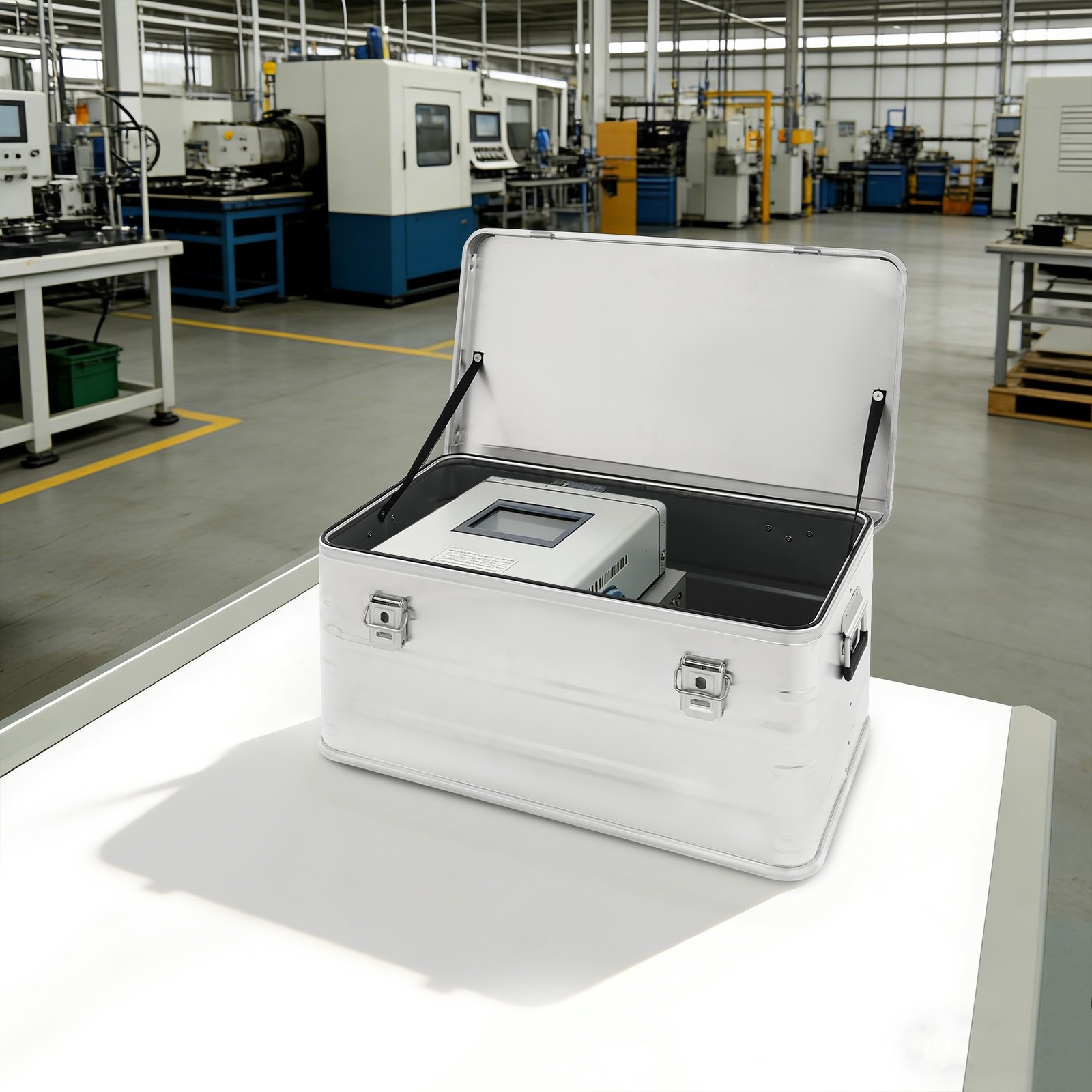 Aluminium Box, Splashproof, Dustproof, Stackable, Transport Box with Handles