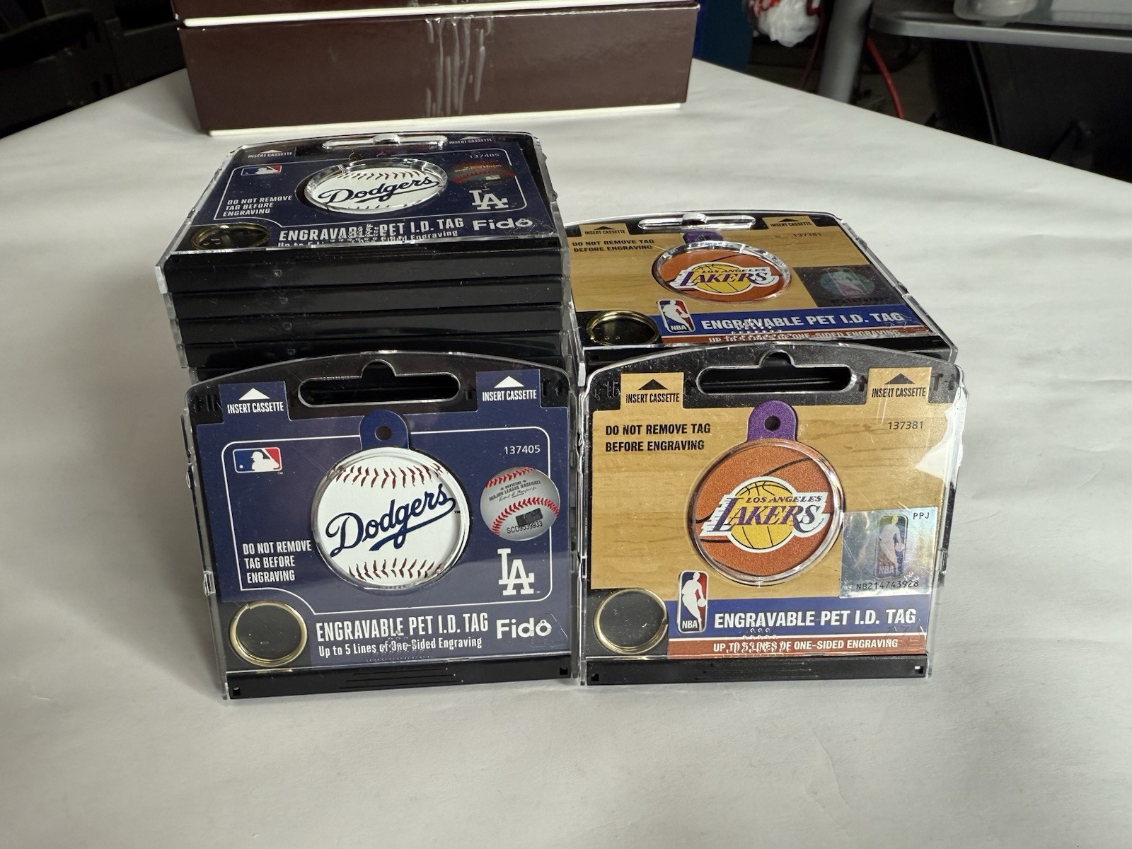 Lot Of 30 FIDO Engravable Pet ID Tags - Dog Cat - LA Dodgers (17) LA Lakers (13)