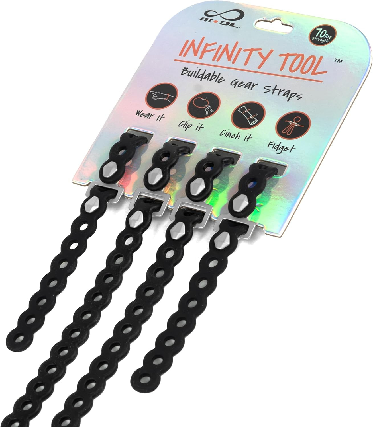 MODL Infinity Tool™ 2.0 Modular Straps (4-Pack) - Flexible Multi-Tool, Gear Stra
