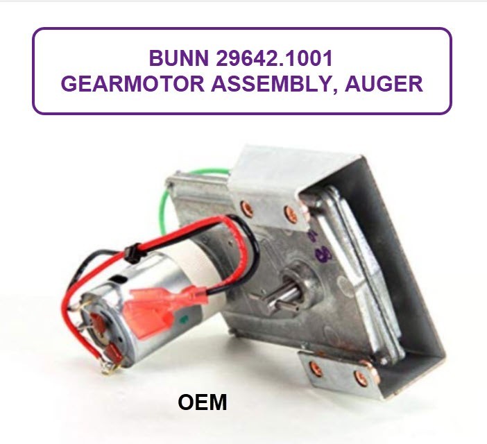 BUNN 29642.1001 GEARMOTOR ASSEMBLY, AUGER - Genuine OEM Fits FDM 2-5 & DBC-3 ++