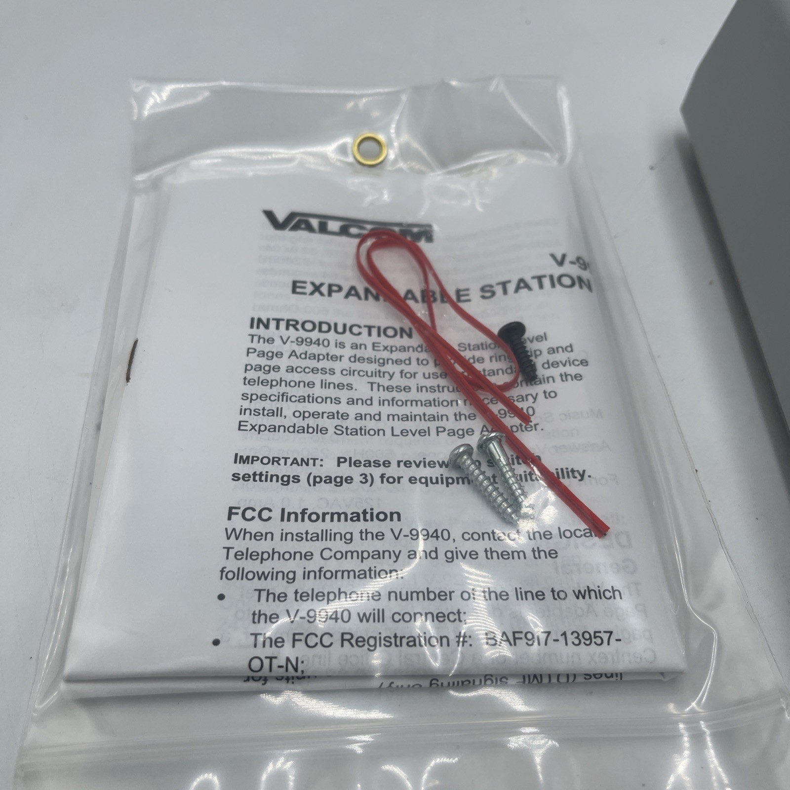 Valcom V-9940 Central Station Level Page Adapter Intercom 600 Ohms Expandable