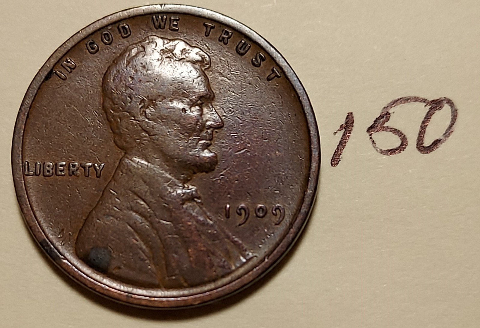 1909 Lincoln Wheat Cent  VF  VERY FINE  #150
