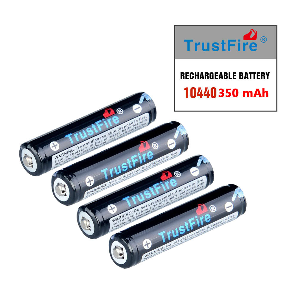 4Pcs Trustfire 10440 350mAh 3.7V Rechargeable Li-ion Batteries  US