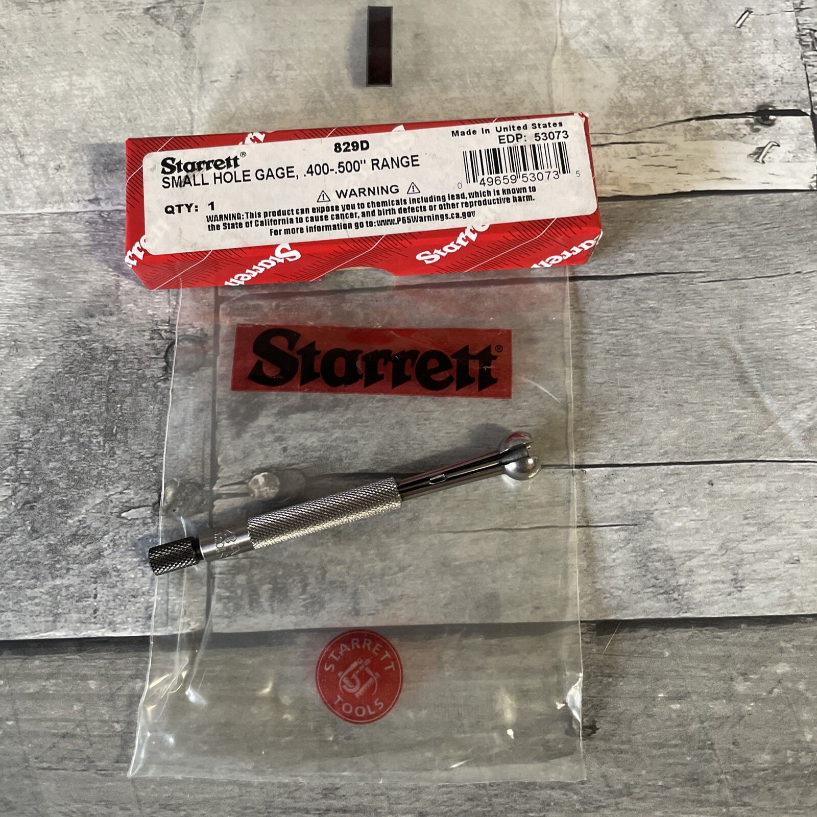 Starrett 829D Small Hole Gage .400-.500 Range New Open Box #53073