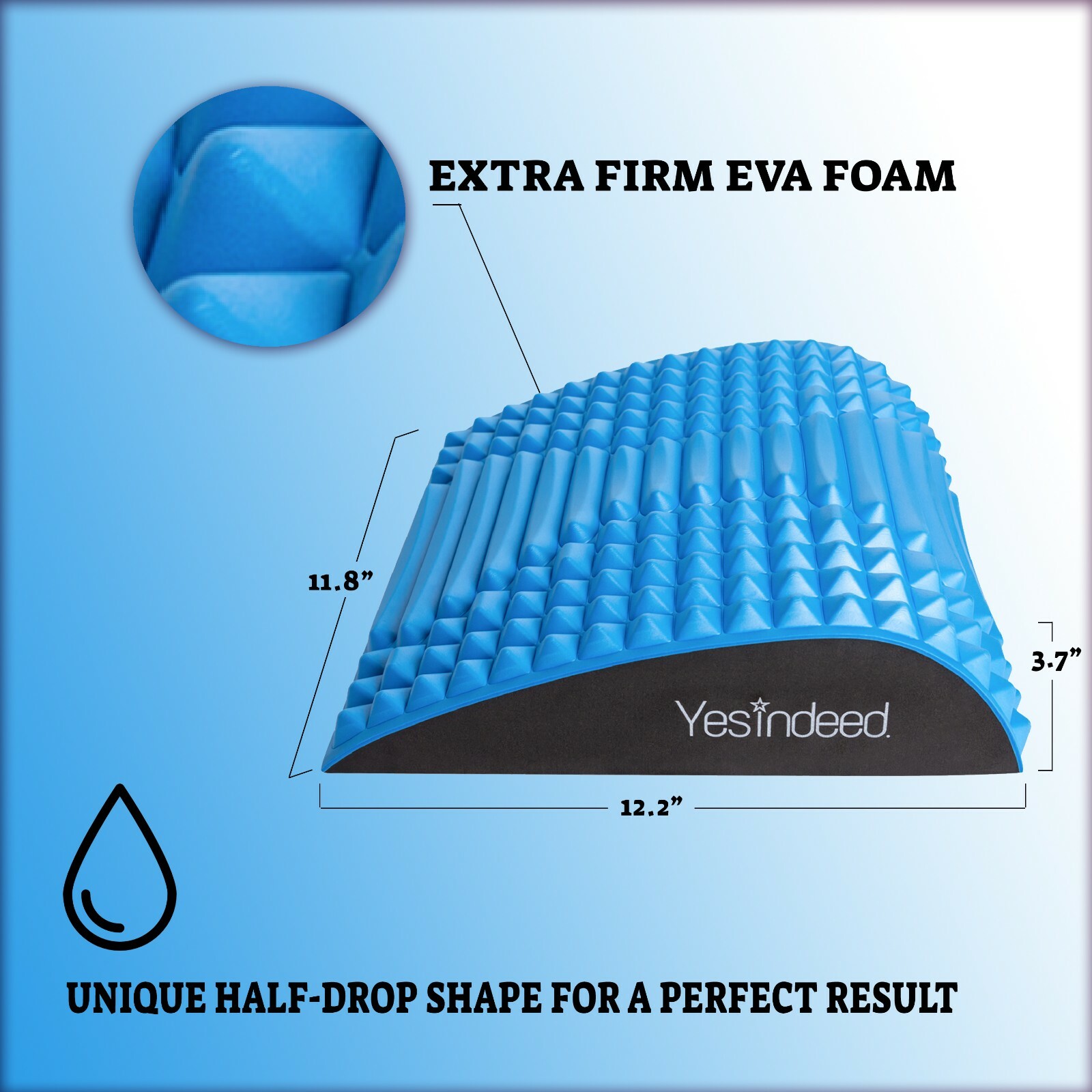 Back Stretcher Pillow - Back Pain Relief, Support for prolonged Sitting (Blue)
