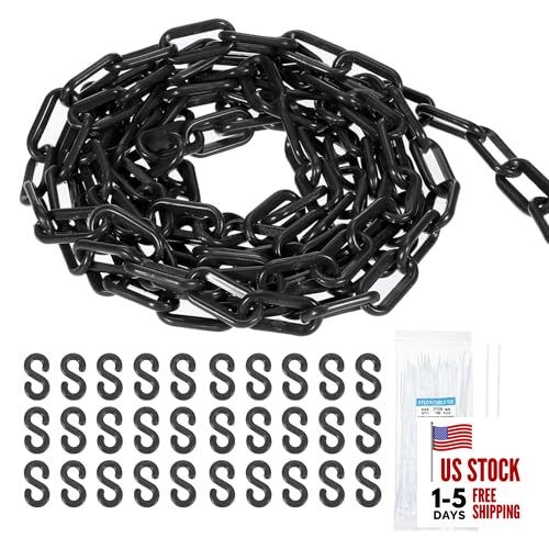Plastic Chain 150 FT/46 M, Safety Chain Plastic Chain Link 150feet Black