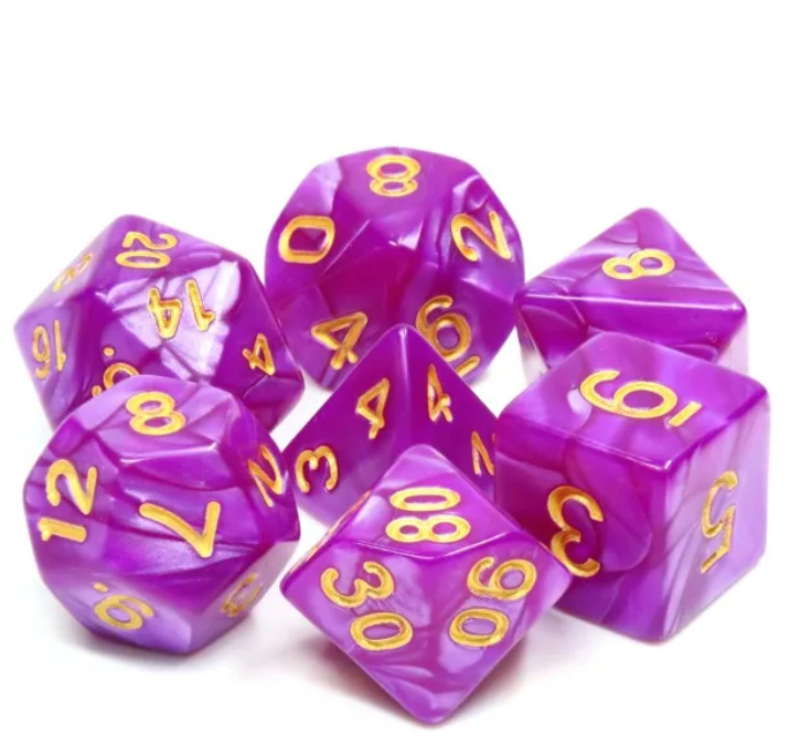 🫧 Magenta Pearl Dice Set | RPG DnD Dungeons Dragons AD&D Pathfinder d20