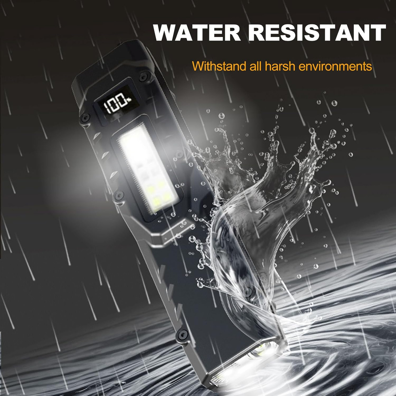 Tactical Flashlight High Lumens EDC USB-C Rechargeable with Digital Display