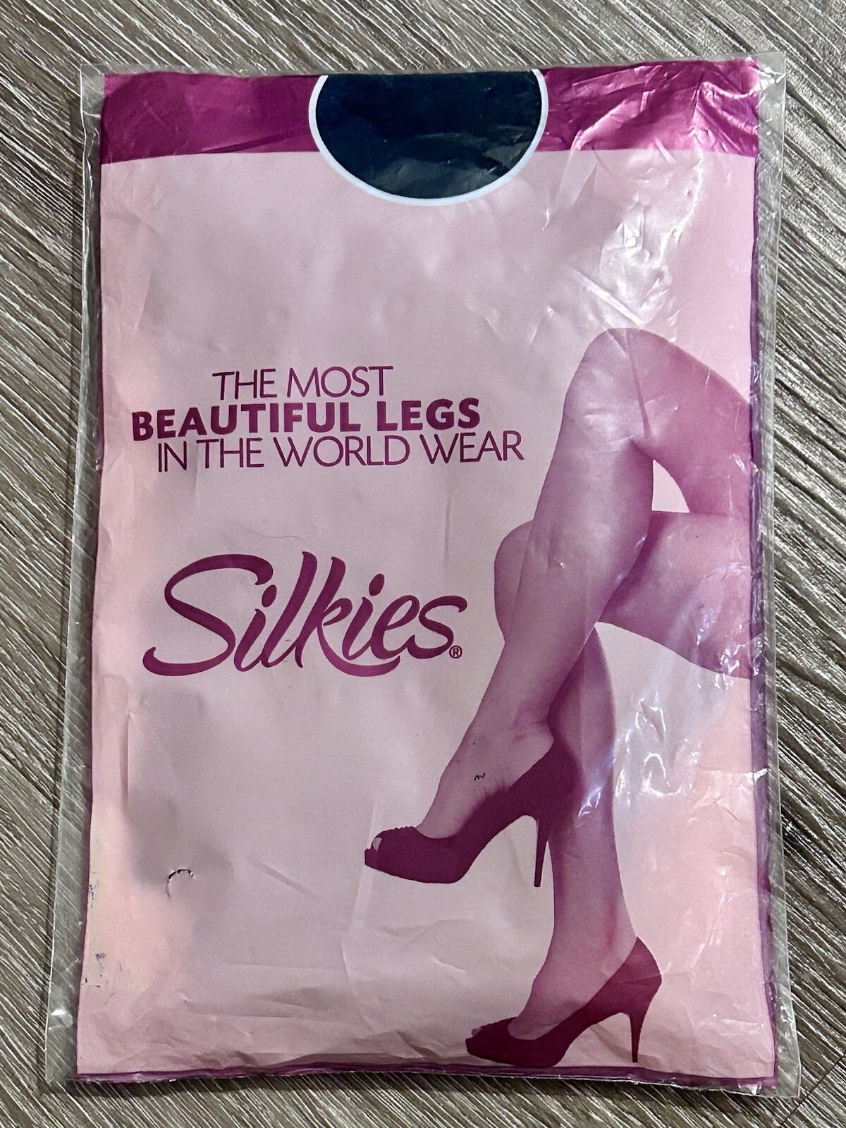 Vintage Silkies Control Top Sheer Pantyhose Size Medium Navy Blue Made In USA