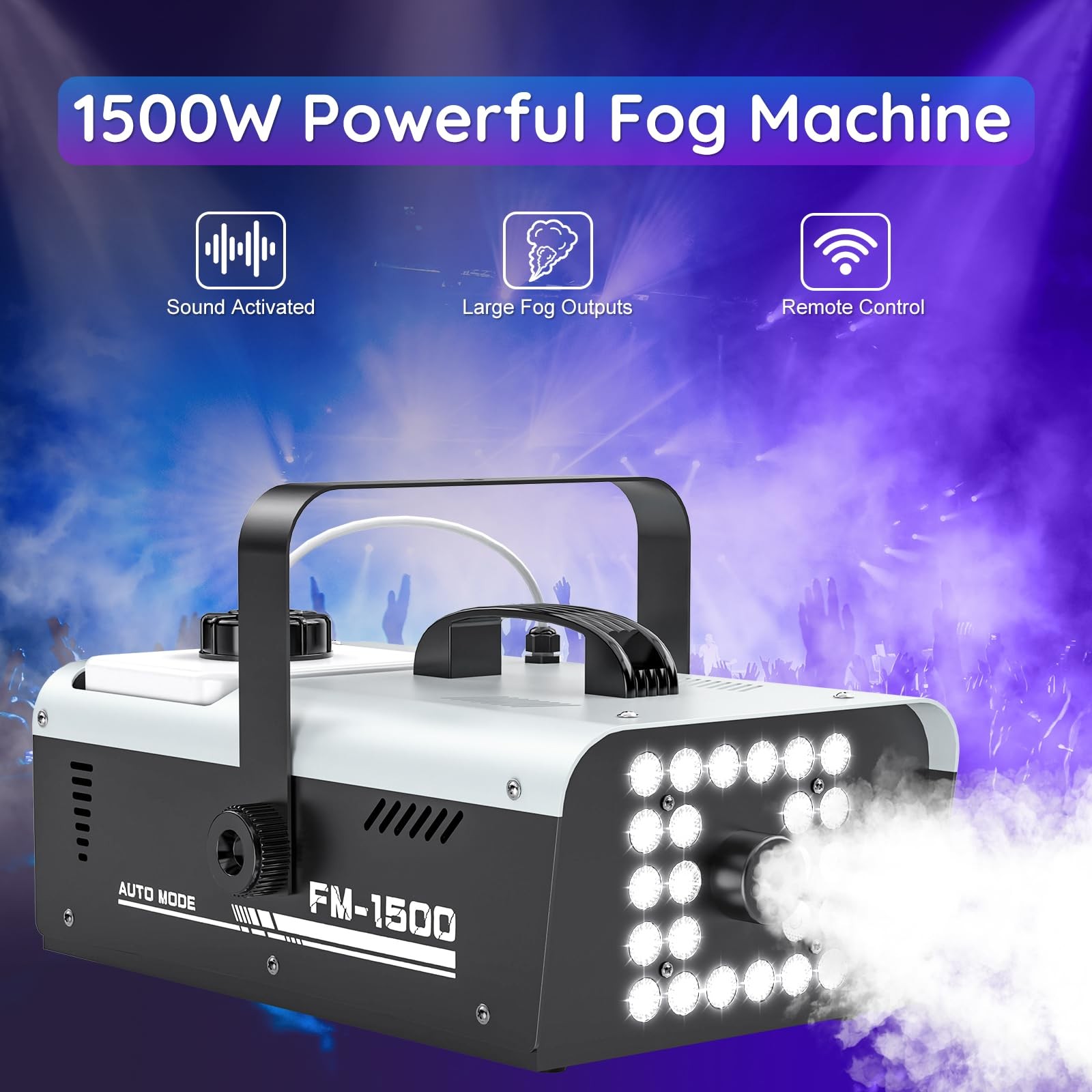 Create Spooky Fog Effects Instantly - 1500W Machine with 24 LED Strobe