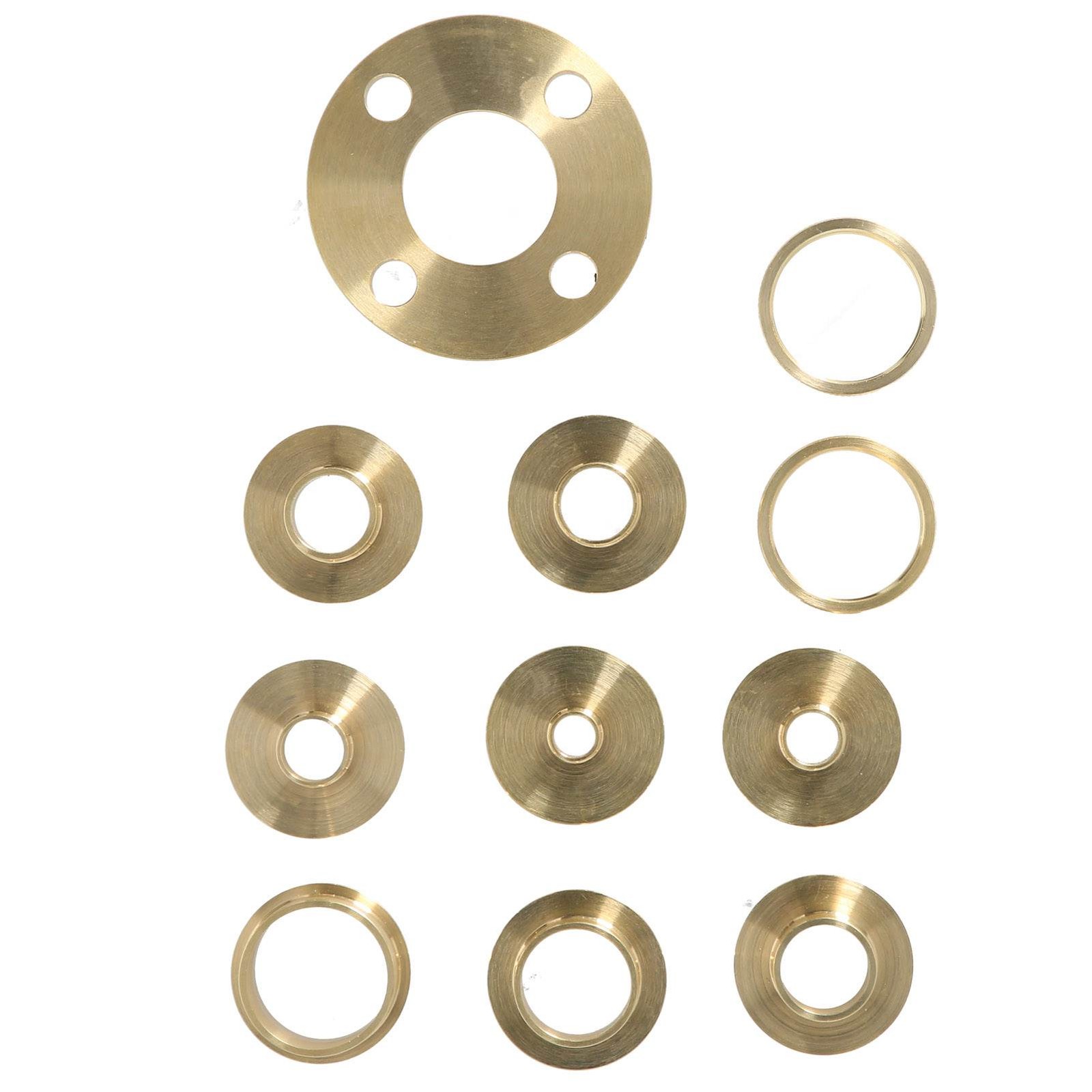 11Pcs Brass Router Template Guide Kit With Lock Nut Adapter For