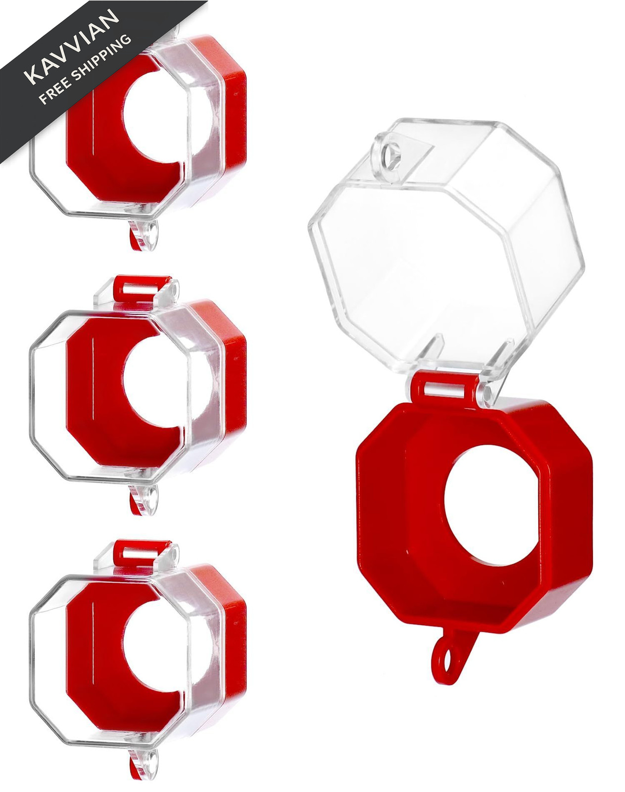 QWORK Emergency Stop Button Cover, 4 2.16 x x 3.03 inches, colorless
