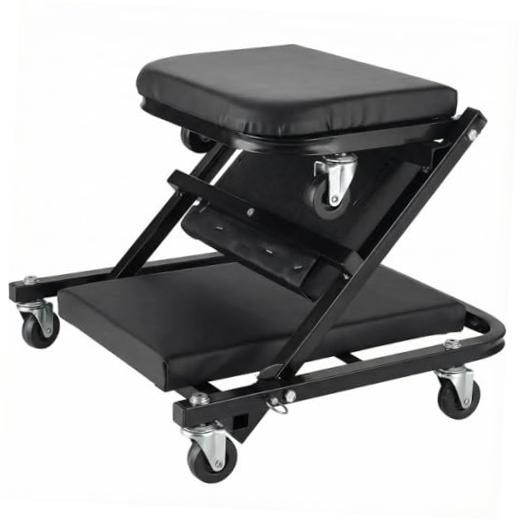 36 Inch Foldable Z Creeper Seat, 2 in 1 Rolling Chair and Work Bench for