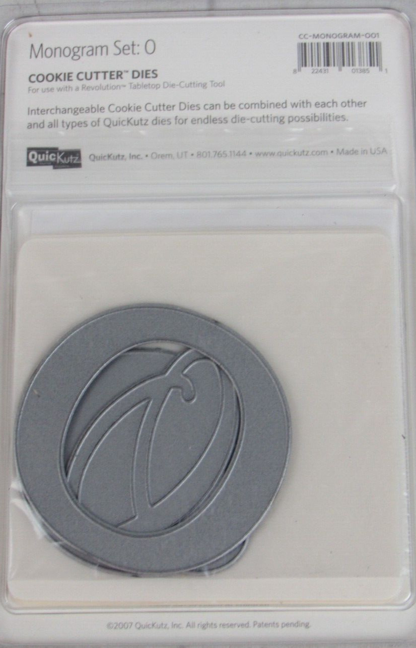 QuicKutz Monogram "O" Set, Cookie Cutter Dies, 3 dies, CC-MONOGRAM-O01