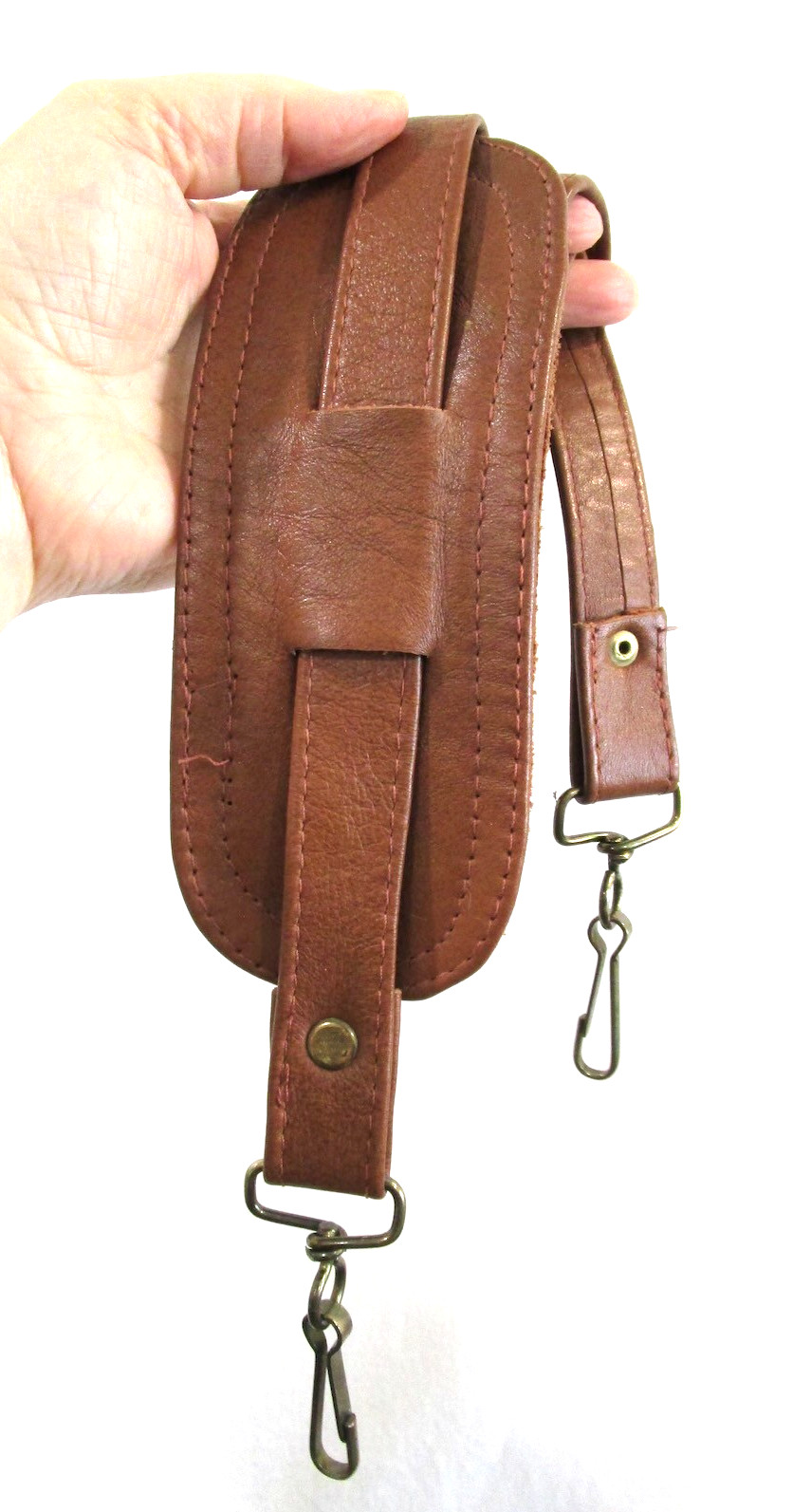 Brown Leather Brass Hardware Replacement Shoulder Strap