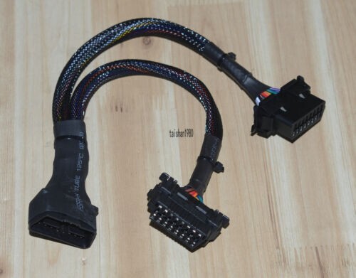 Original line obd2 one two conversion / extension car computer connection plug
