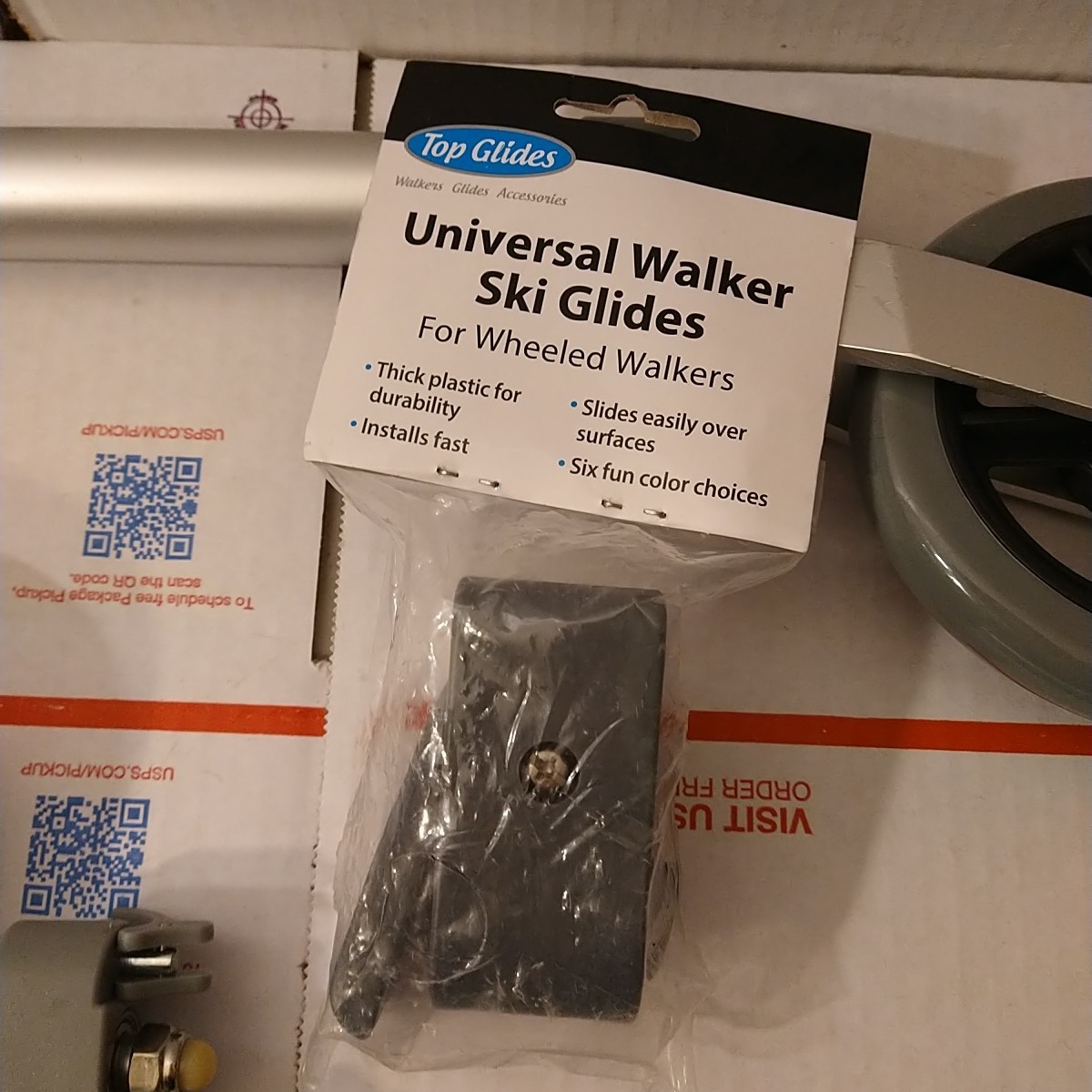 Swivel/Lock Walker 5" Front Wheels with Flexfit Walker Ski Glides 5-Inch Wheel