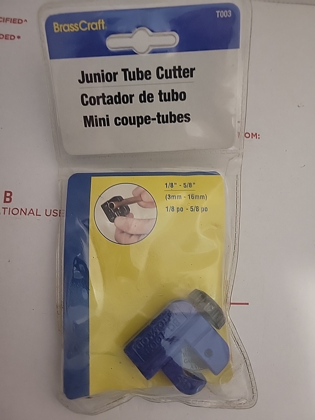 Brass Craft JUNIOR TUBE CUTTER T0003 1/8" to 5/8" NEW In Pouch!!!!