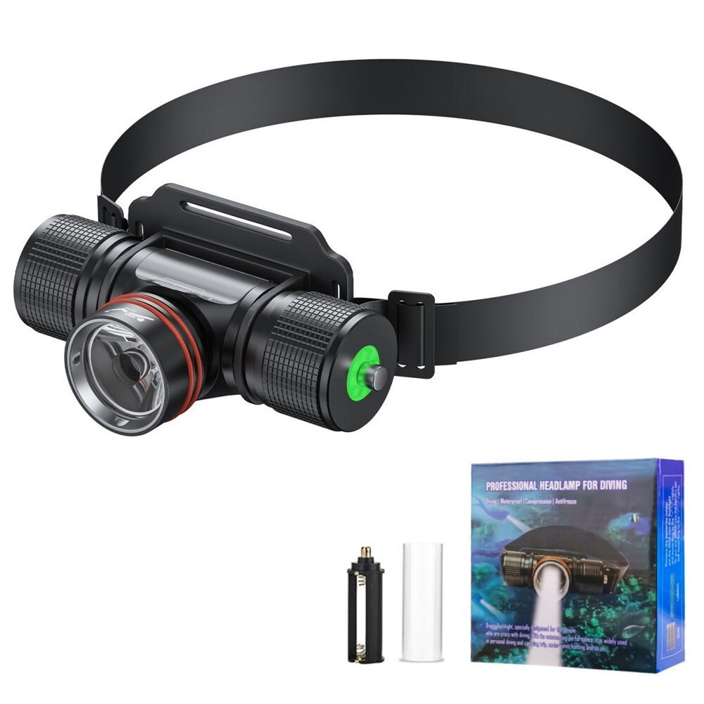 Waterproof Dive Light 1500 Lumens Up To 100M Depth With Adjustable Headband