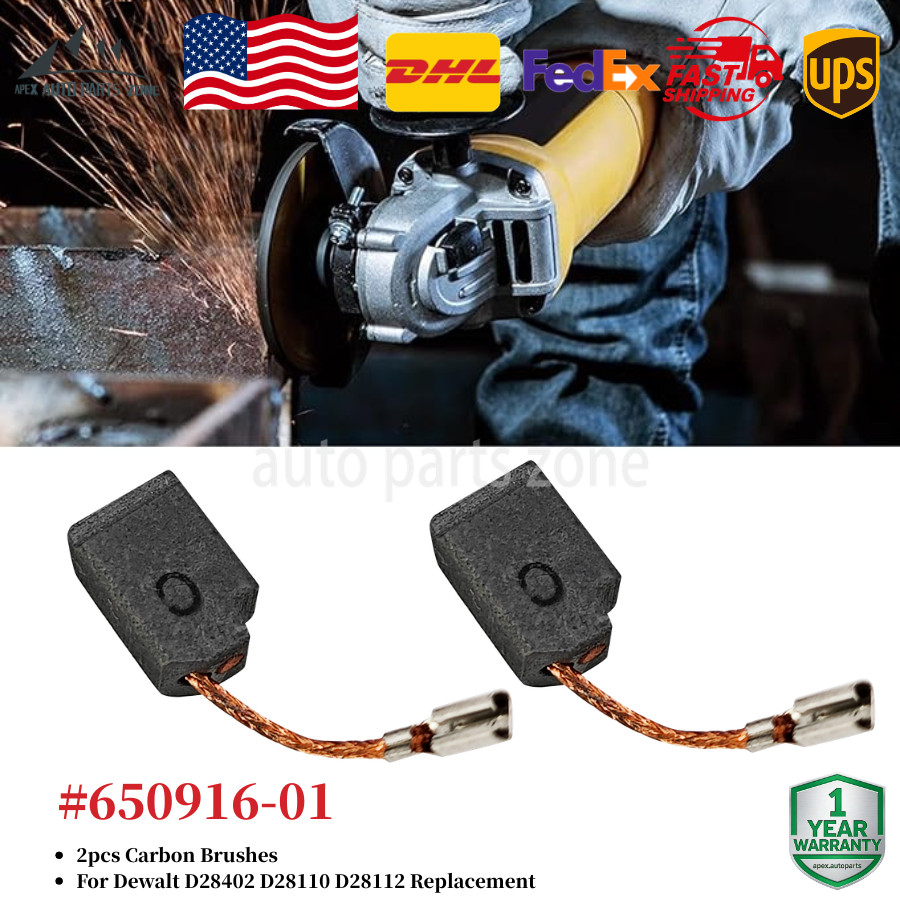 2PCS Carbon Brushes 650916-01 For Dewalt D28402 D28110 D28112 D28401 D28803 NEW