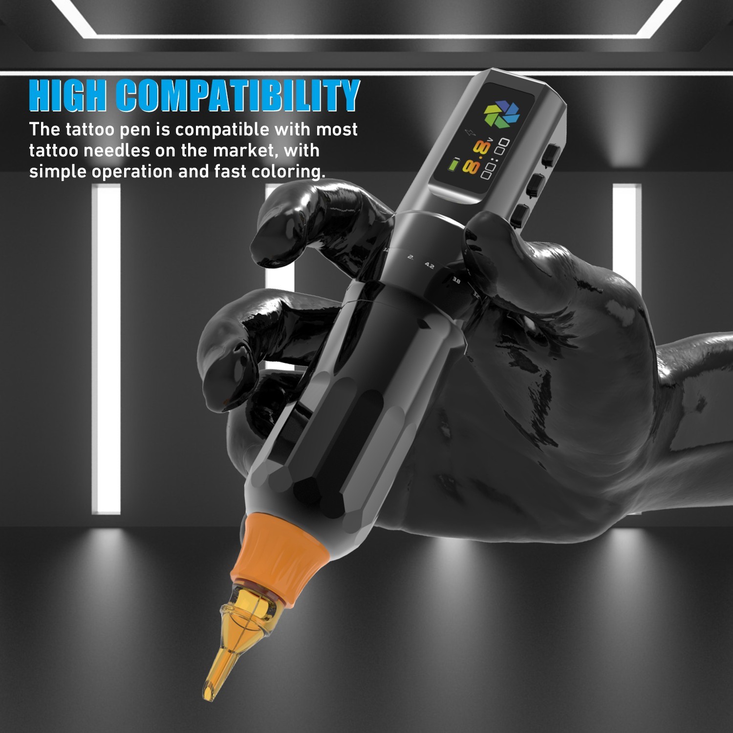 Wireless Rotary Tattoo Pen Machine Adjustable Stroke 2PCS 2000mAh Batteries