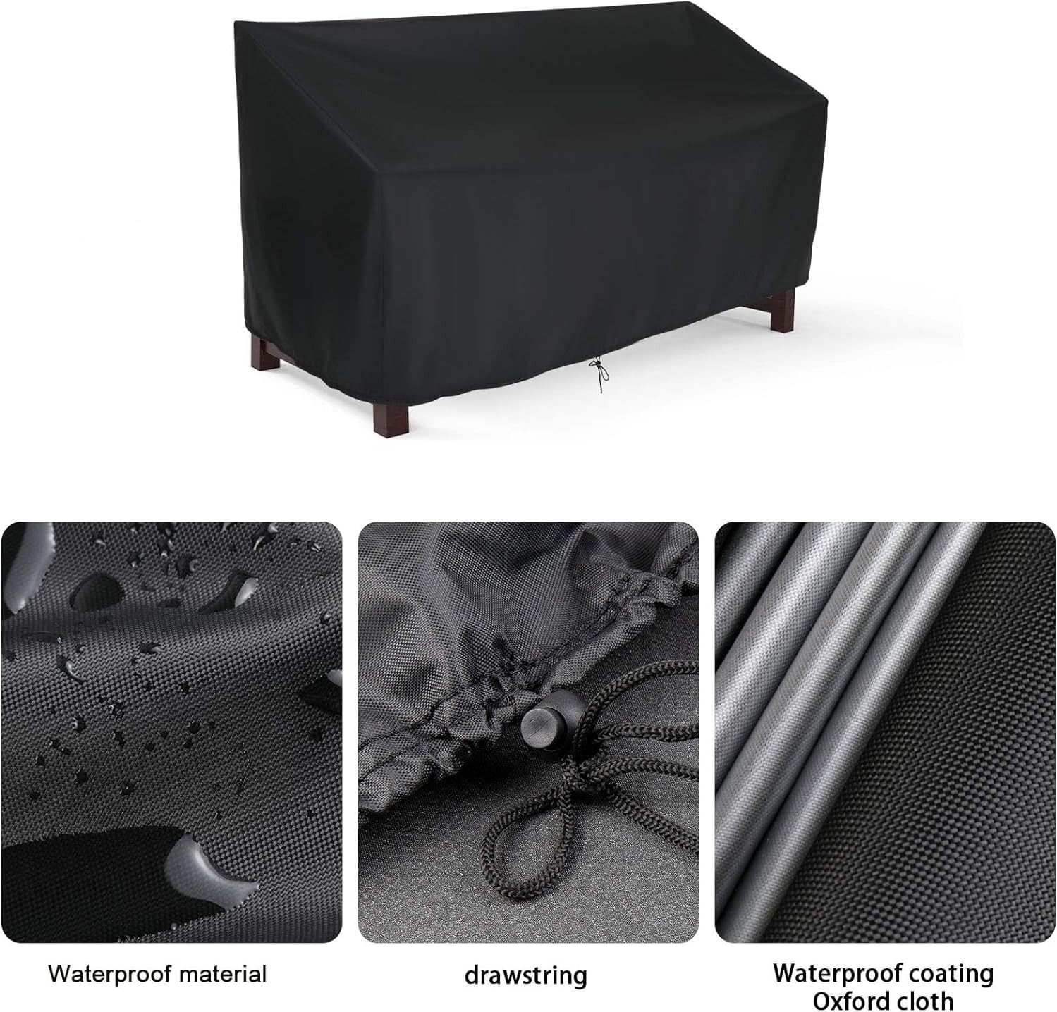 Outdoor Patio Garden Bench Cover 2 Seat Outside Park Loveseat Sofa Glider