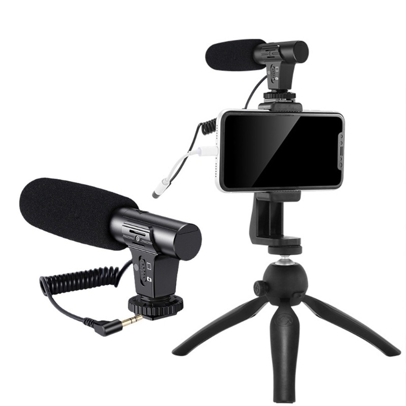 Studio Camera Mounted Mics 700mm Spring Wire 3A Battery Powereds For Vloggers