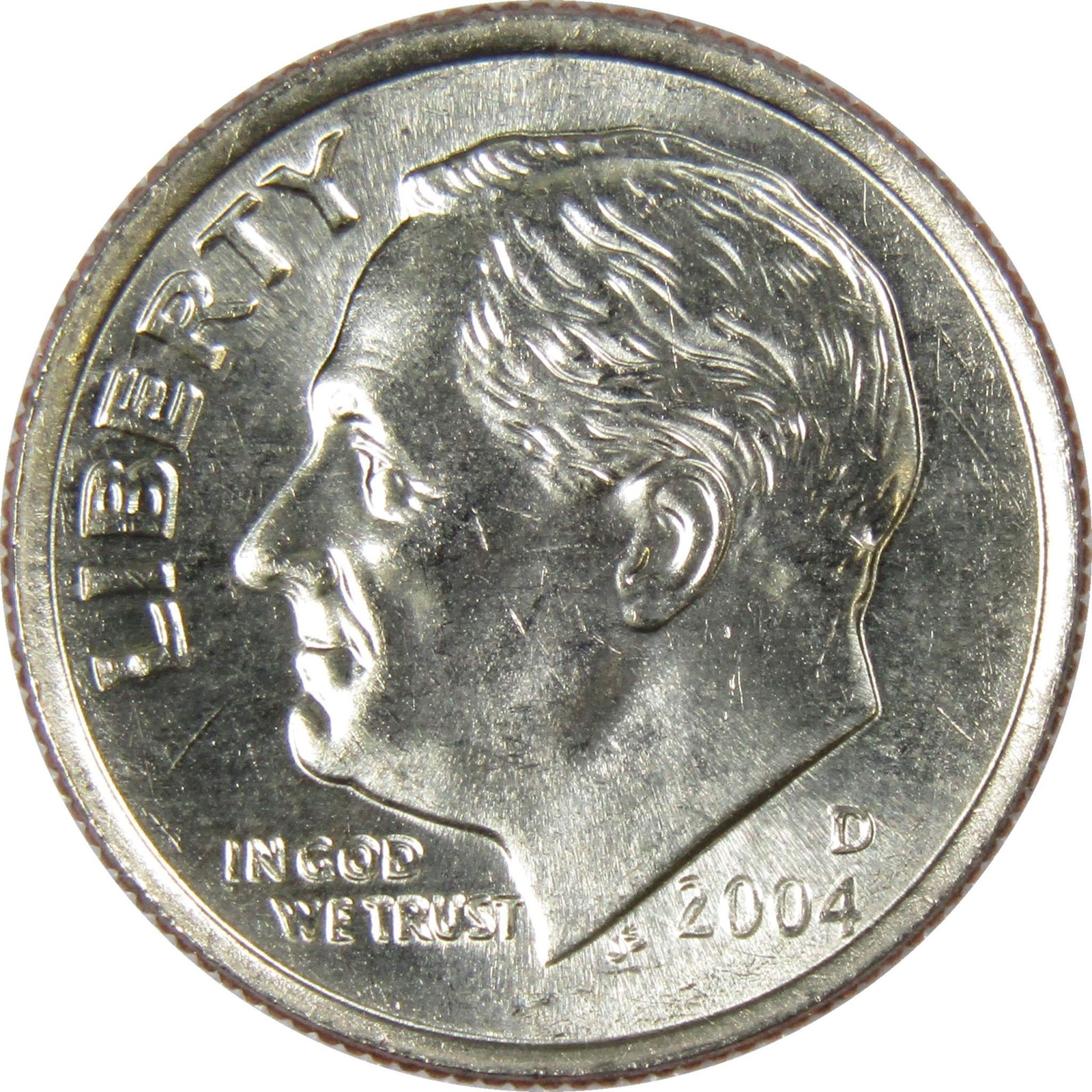 2004 D Roosevelt Dime Clad Uncirculated Mint State 10c Coin