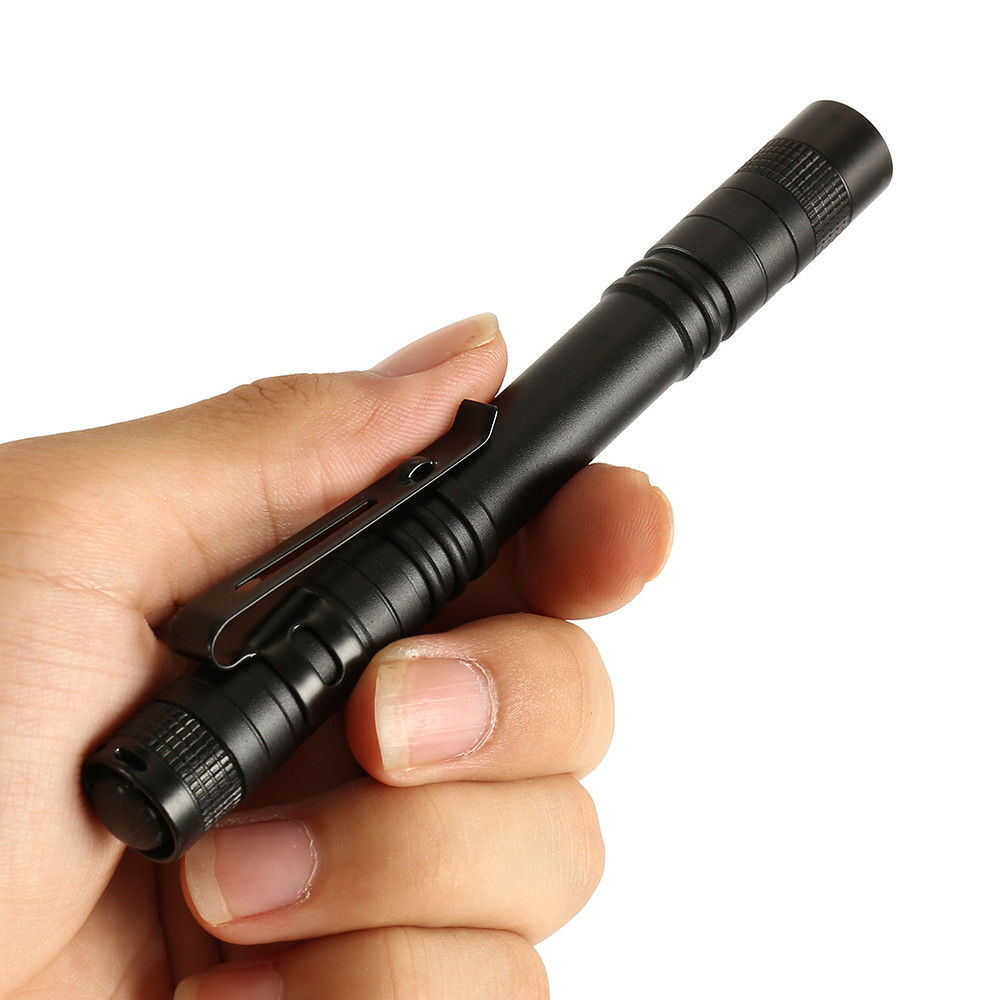 10PC Lot LED Flashlight Clip Mini Light Penlight Portable Pen Torch Lamp