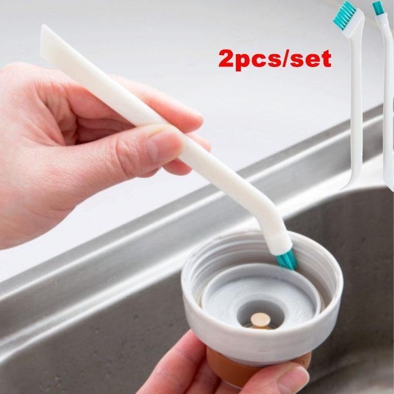 2 Pcs/Set cleaning narrow brush long handle portable gap baby bottle gap clean