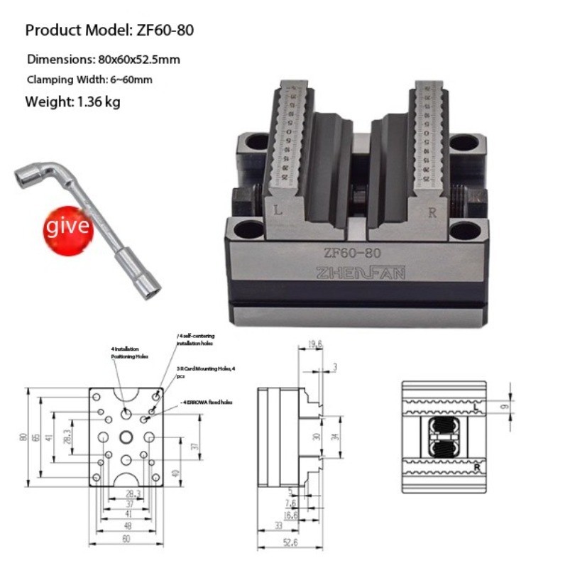 Self-centering Vise Multi-station Precision Concentric Fixture Parallel Jaw Vise