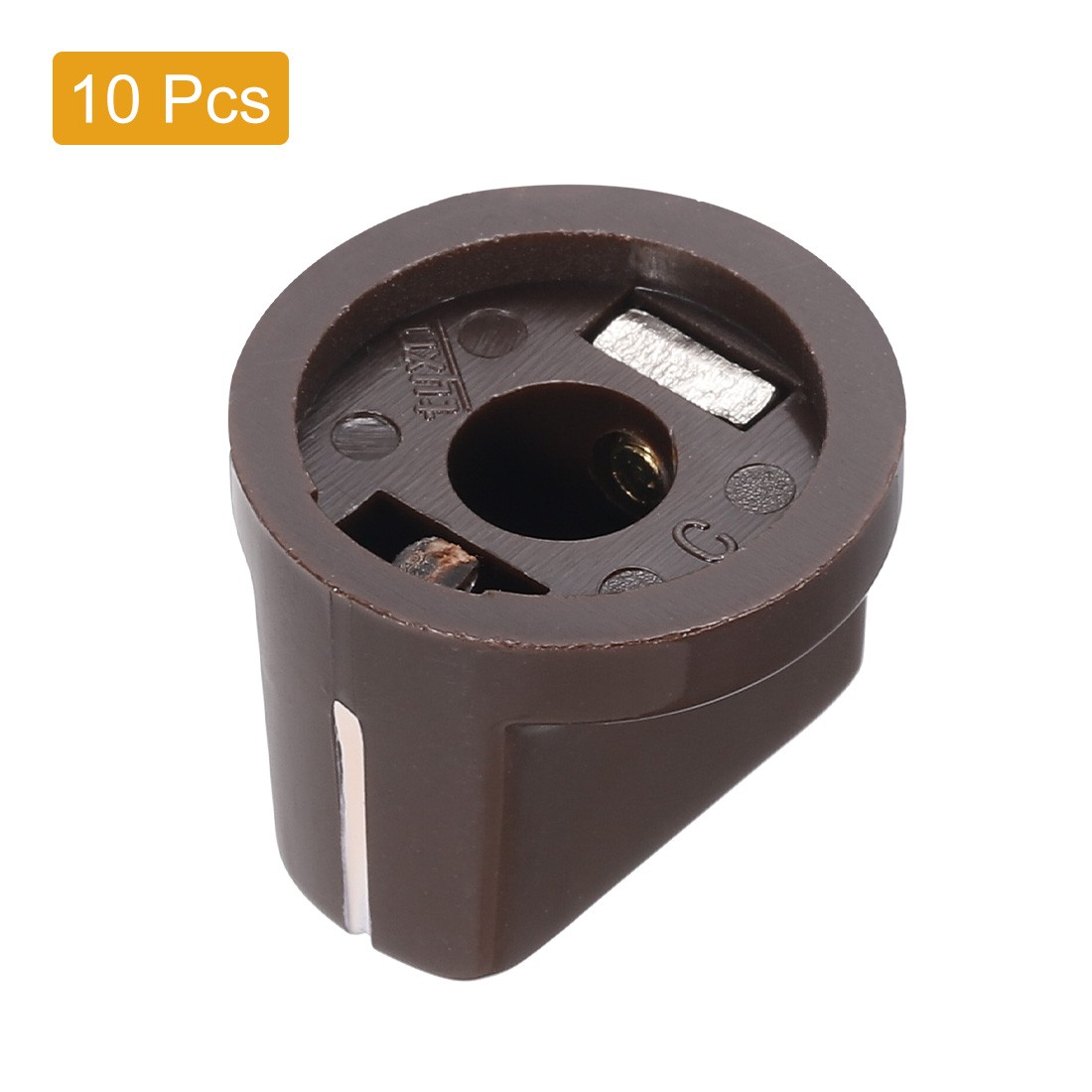 10Pcs 6.4mm Shaft Hole Pedal Knobs Pointer Control Knobs with Set Screw Coffee