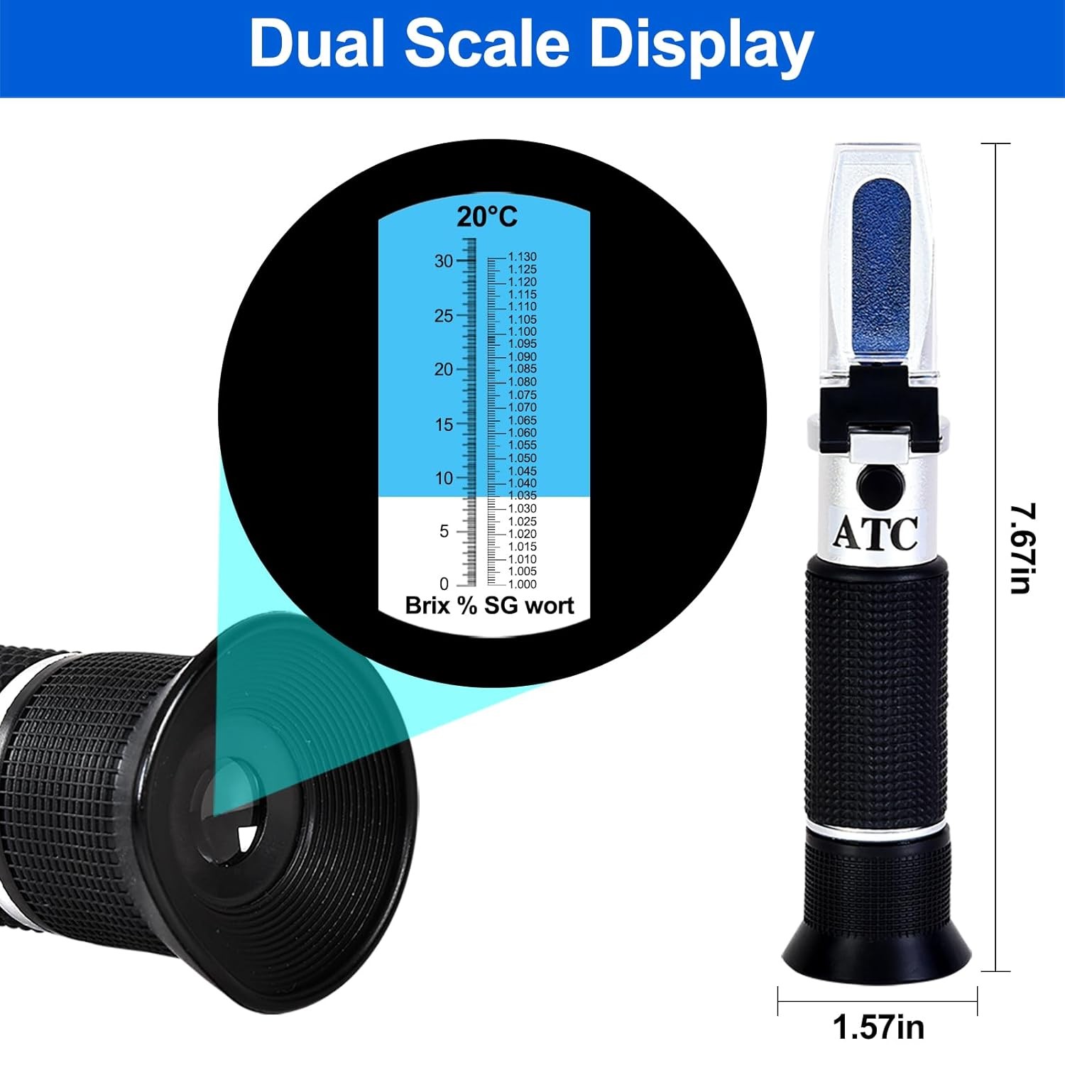 Portable Brix with ATC Accurate Dual Scale Brix Meter Specific