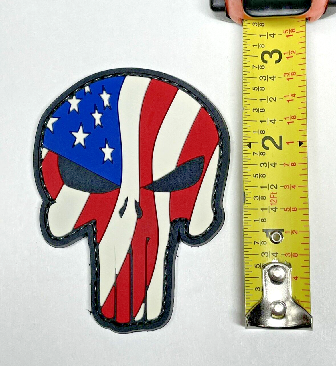 Punisher PVC Patch - Tactical Morale Patch - Punisher USA Flag Patch - Hook Back