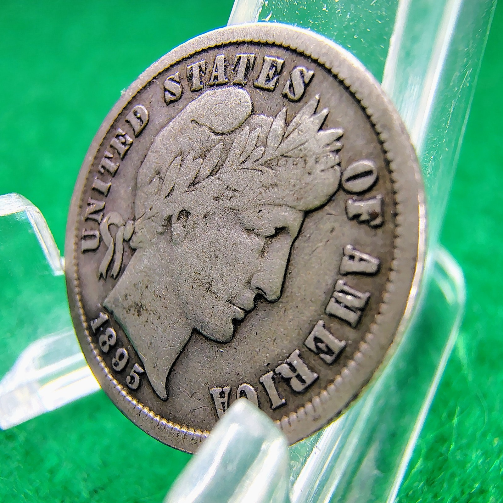 1895-S Barber Dime 10C - Better Date - San Francisco Mint - F-VF - Light Toning
