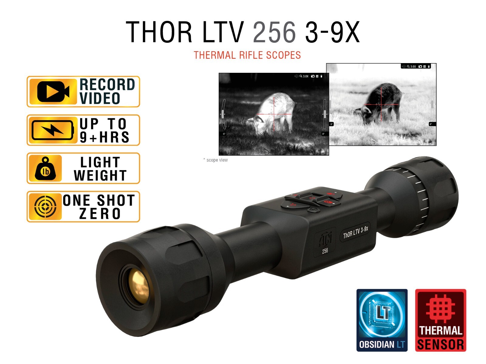 Buy RF KIT ATN Thor LTV 256x192 3-9x Thermal Rifle Scope | Targets Kit | SD Card