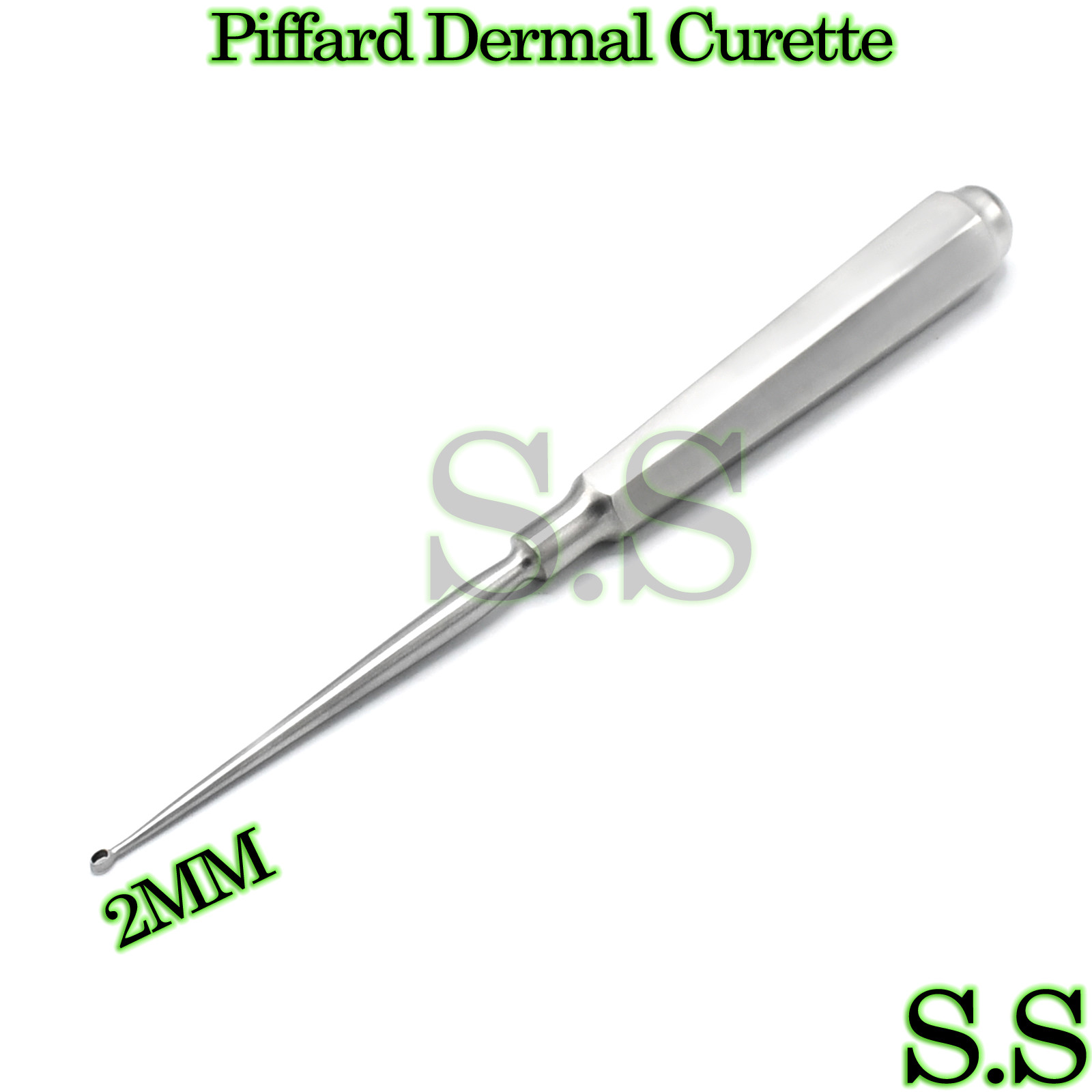 Piffard Dermal Curettes 2MM Oval Shape Cup 6 1/4" Surgical Instruments