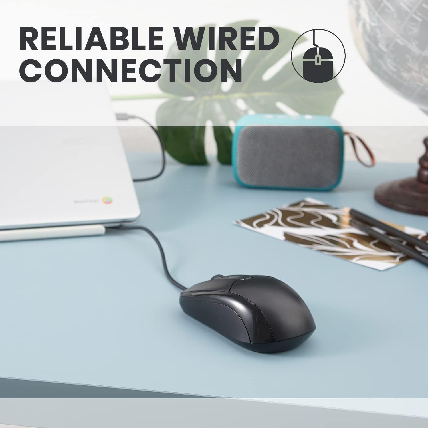 2XUSB 2.0 Optical Wired Scroll Wheel Mouse PC Laptop Notebook Desktop Black Mice