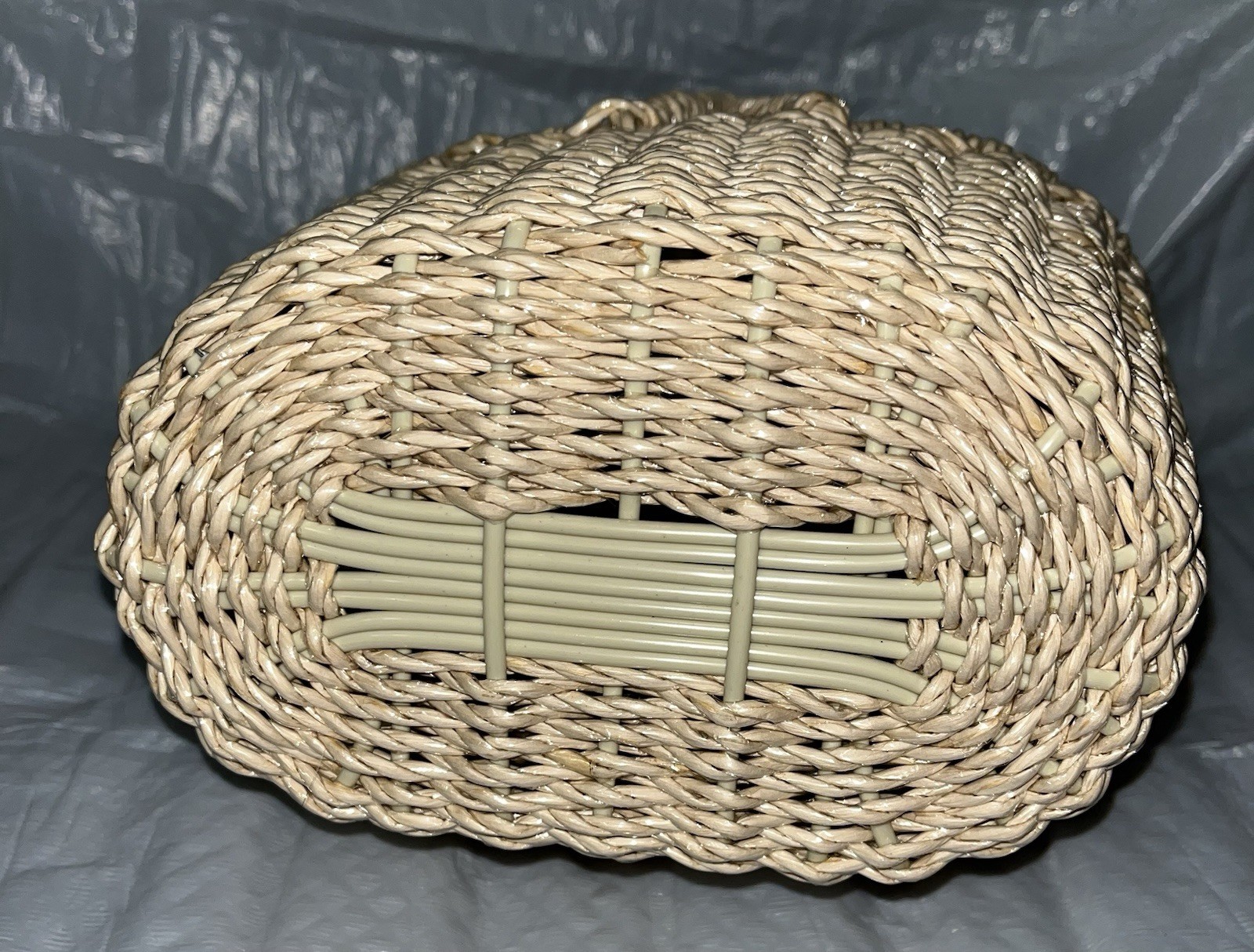 6”x8” Oval Wicker Basket, Beige, Tightly Woven