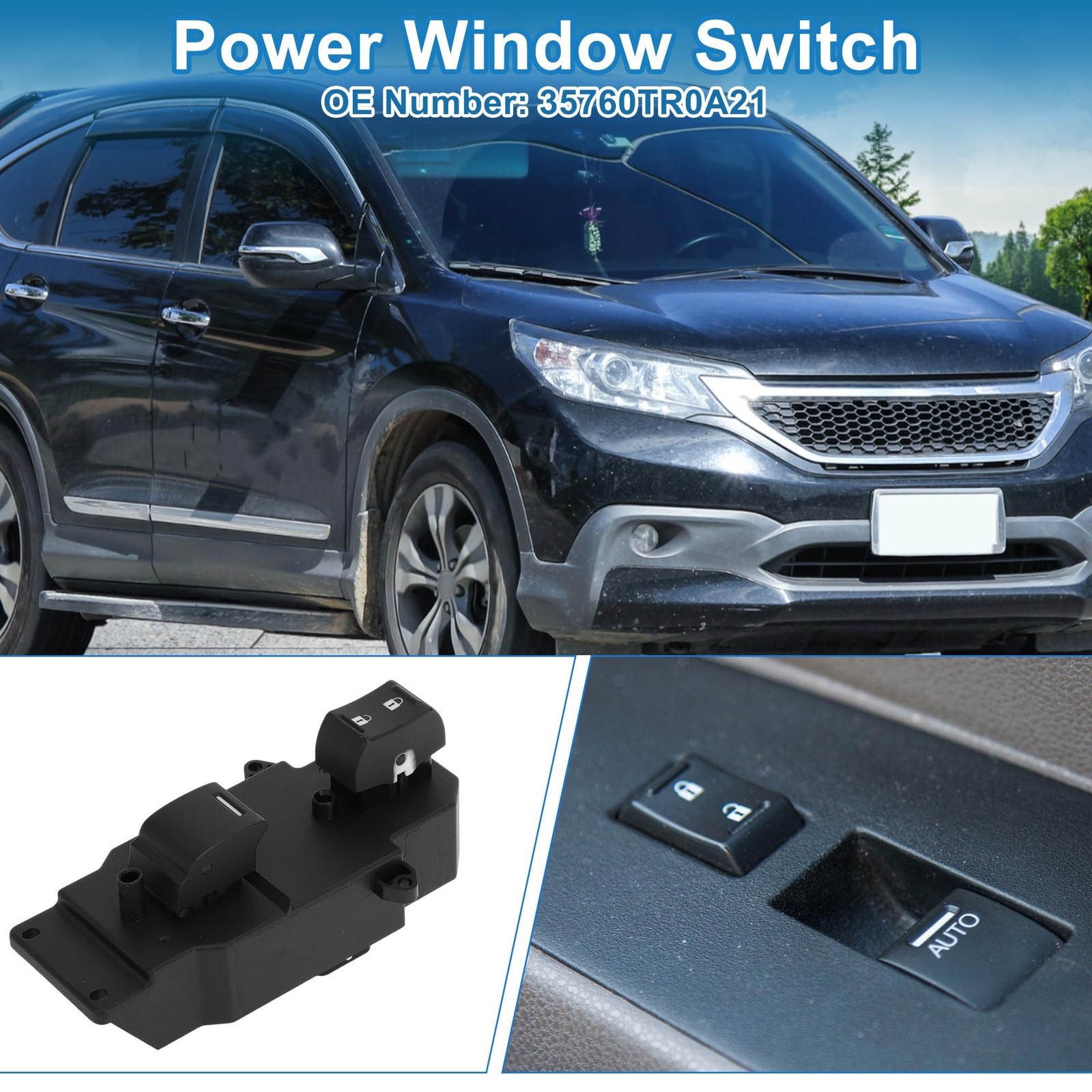 Power Window Switch No.35760TR0A21 Front Passenger Side Window Cont... Fast Ship