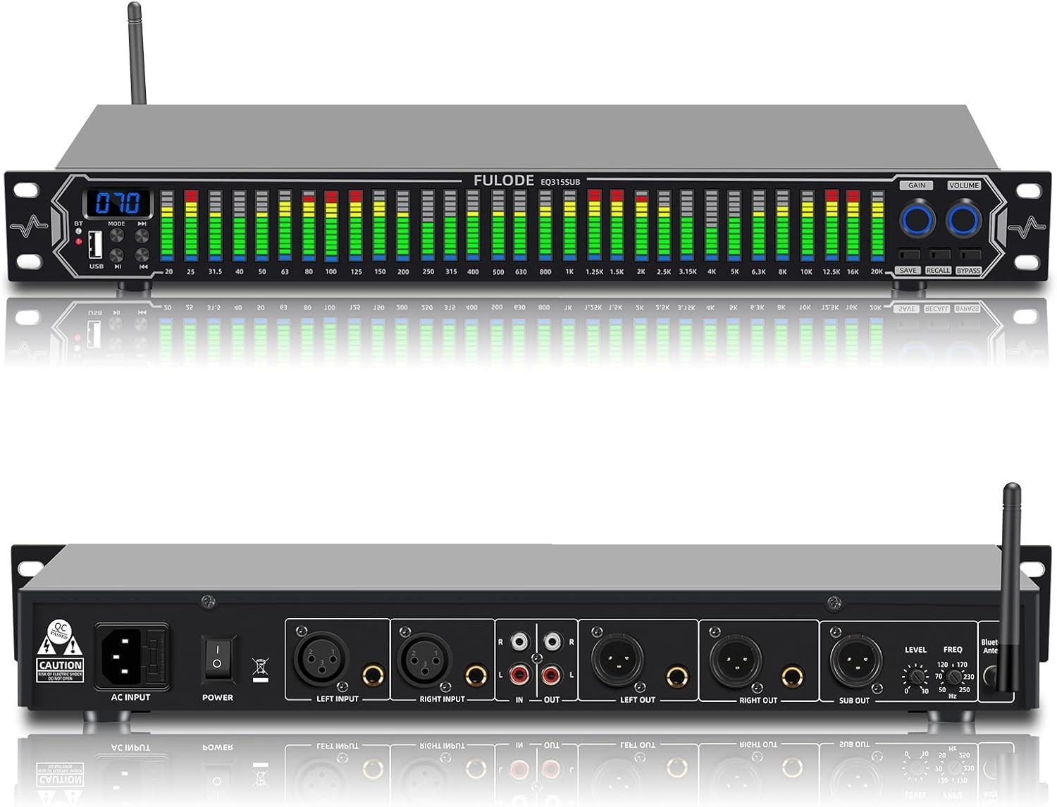 Home Audio Equalizer 31-Band Digital Spectrum Analyzer Sound mixer